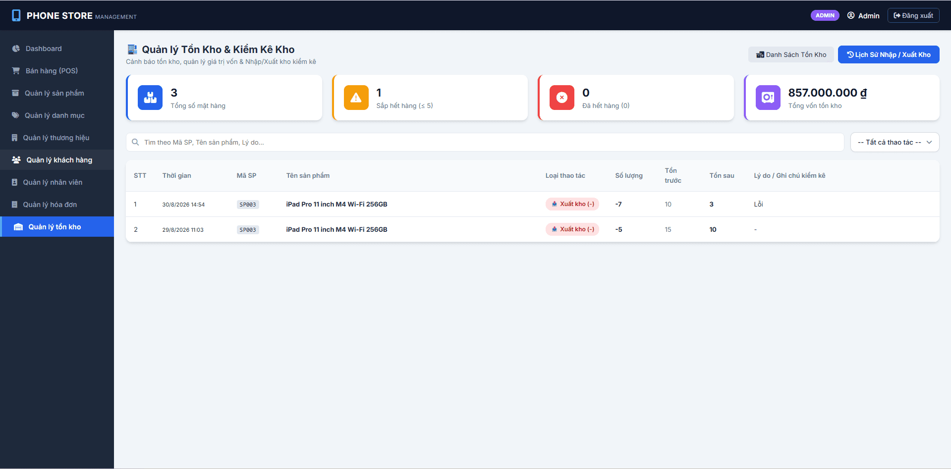 PhoneStore – Phần mềm quản lý cửa hàng điện thoại bằng Java 21 + MySQL - Ảnh 10
