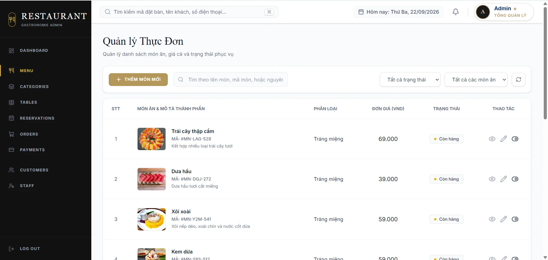 Hệ thống quản lý Nhà Hàng - Ảnh 9